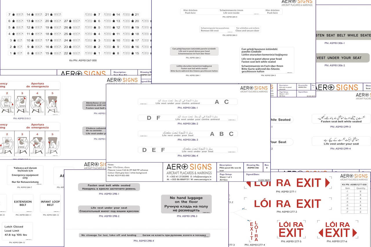 aerosigns aircraft placards